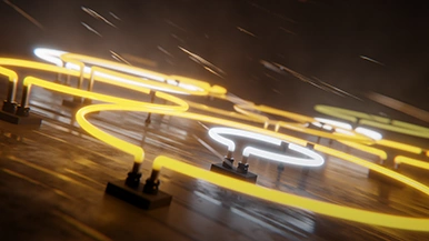 Thumbnail image for Neon Rain (Gold) wallpaper